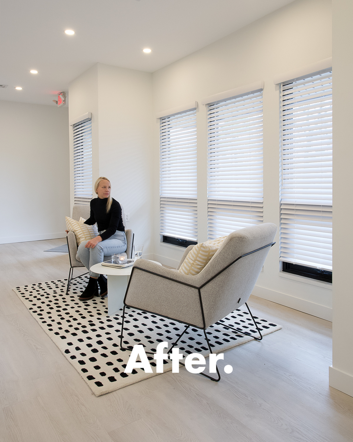 A view of the community room after the renovation.