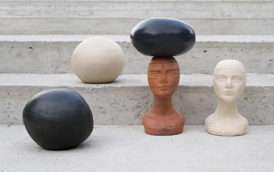 “What We Carry” merges the seductive qualities of hand-building clay with industrial mold-making techniques.
